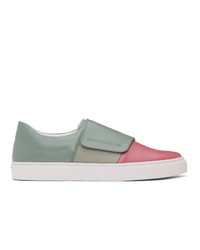 Issey Miyake Men Pink And Green Sneakers