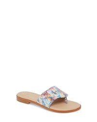 Multi colored Leather Thong Sandals