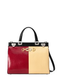 Gucci Medium Zumi Bicolor Genuine Snakeskin Leather Bag