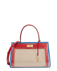 Tory Burch Small Lee Radziwill Translucent Canvas Leather Bag
