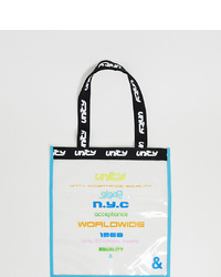 ASOS DESIGN X Glaad Unisex Clear Tote Bag With Unity Tour Print