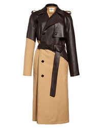 Multi colored Leather Trenchcoat