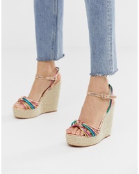 Glamorous Multicoloured Espadrille Wedge Sandals