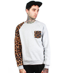 Multi colored Leopard Crew-neck Sweater