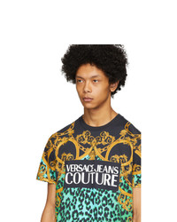 VERSACE JEANS COUTURE Green Leo Chain T Shirt