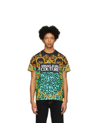 VERSACE JEANS COUTURE Green Leo Chain T Shirt