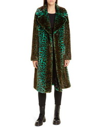 Stand Studio Fanny Gradient Leopard Print Faux Fur Coat