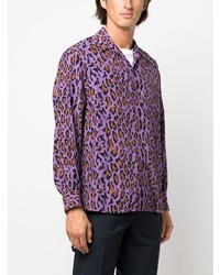 Wacko Maria Leopard Print Long Sleeve Shirt
