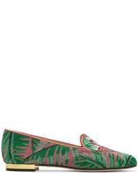 Charlotte Olympia Multicolor Flamingo Slippers