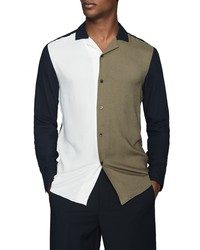 Reiss Bastian Colorblock Slim Flit Button Up Shirt