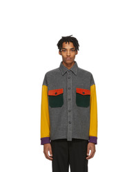 Woolrich Grey And Multicolor North Hollywood Edition Wool Shirt