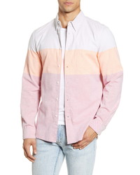 French Connection Regular Fit Engineered Button Up Shirt