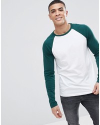 ASOS DESIGN Long Sleeve T Shirt With Contrast Raglan Sleeves