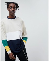 ASOS DESIGN Oversized Long Sleeve T Shirt With Bright Colour Blocking