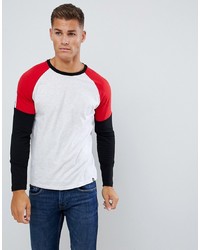 Burton Menswear Raglan Long Sleeve T Shirt In Red