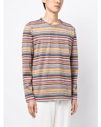 Paul Smith Stripe Pattern Cotton T Shirt