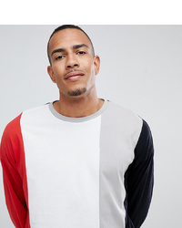 ASOS DESIGN Tline Long Sleeve T Shirt With Vertical Colour Block