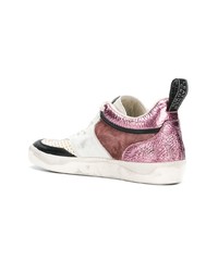 Leather Crown Glitter Panel Sneakers
