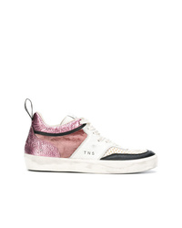 Leather Crown Glitter Panel Sneakers