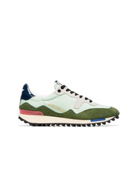 Golden Goose Deluxe Brand Green Low Top Lace Up Leather Sneakers