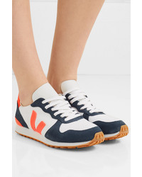 Veja Holiday Rec Neon Rubber And Med Mesh And Suede Sneakers