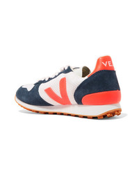 Veja Holiday Rec Neon Rubber And Med Mesh And Suede Sneakers