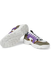 Ami Lucky 9 Mesh Suede And Leather Sneakers