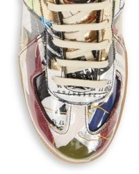 Maison Margiela Replica Collage Print Low Top Leather Sneakers