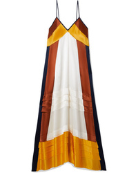 Tory Burch Sasha Color Block Silk De Chine Maxi Dress