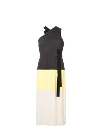 Derek Lam 10 Crosby Colorblocked One Shoulder Pleated Dress