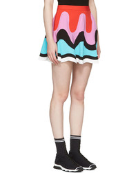 Emilio Pucci Multicolor Colorblock Wave Miniskirt