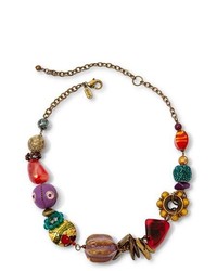 Aris By Treska Multicolor Artisan Bead Necklace
