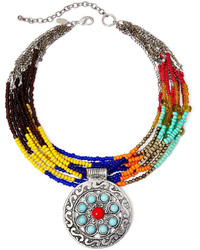 Aris By Treska Multicolor Bead Pendant Necklace