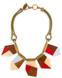 Lela Rose Colorblock Wooden Necklace