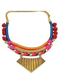 Rampage Fashion Statet Necklace With Fabric Detail Multicolor