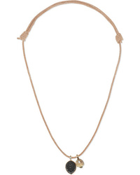 Dezso by Sara Beltrán Leather And 18 Karat Gold Multi Stone Necklace