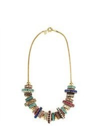 Lux Accessories 9 Multi Colored Rhinestone Ring Necklace