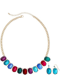 jcpenney Mixit Mixit Gold Tone Multicolor Earring And Necklace Set
