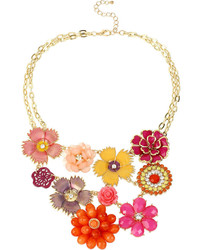 jcpenney Mixit Mixit Multicolor Flower 2 Row Gold Tone Necklace