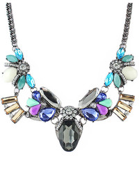 Multicolor Gemstone Silver Chain Necklace