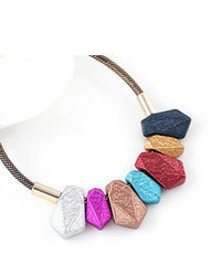 Multicolor Gemstone Tasse Necklace