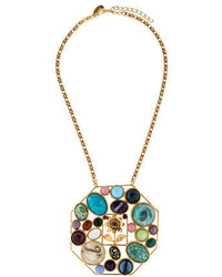 Erickson Beamon Multicolor Stone Pendant Necklace