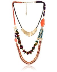 Kenneth Cole New York Color Splash Multi Colored Mixed Bead Multi Row Necklace 20