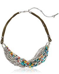 Kenneth Cole New York Mixed Multi Color Bead Row Necklace