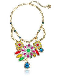 Betsey Johnson The Eyes Have It Multi Stone Frontal Necklace Multi Strand Necklace