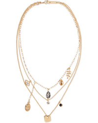 Isabel Marant Vedette Gold Tone Crystal Necklace