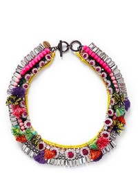 Venna Diana Jewel Pompom Chain Collar Necklace
