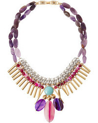 Lydell NYC Woven Tiered Crystal Statet Necklace