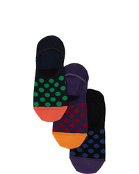 Paul Smith Three Pack Multicolor Polka Dot No Show Socks