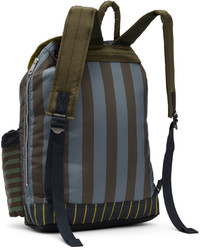 Paul Smith Blue Khaki Porter Yoshida Co Striped Backpack